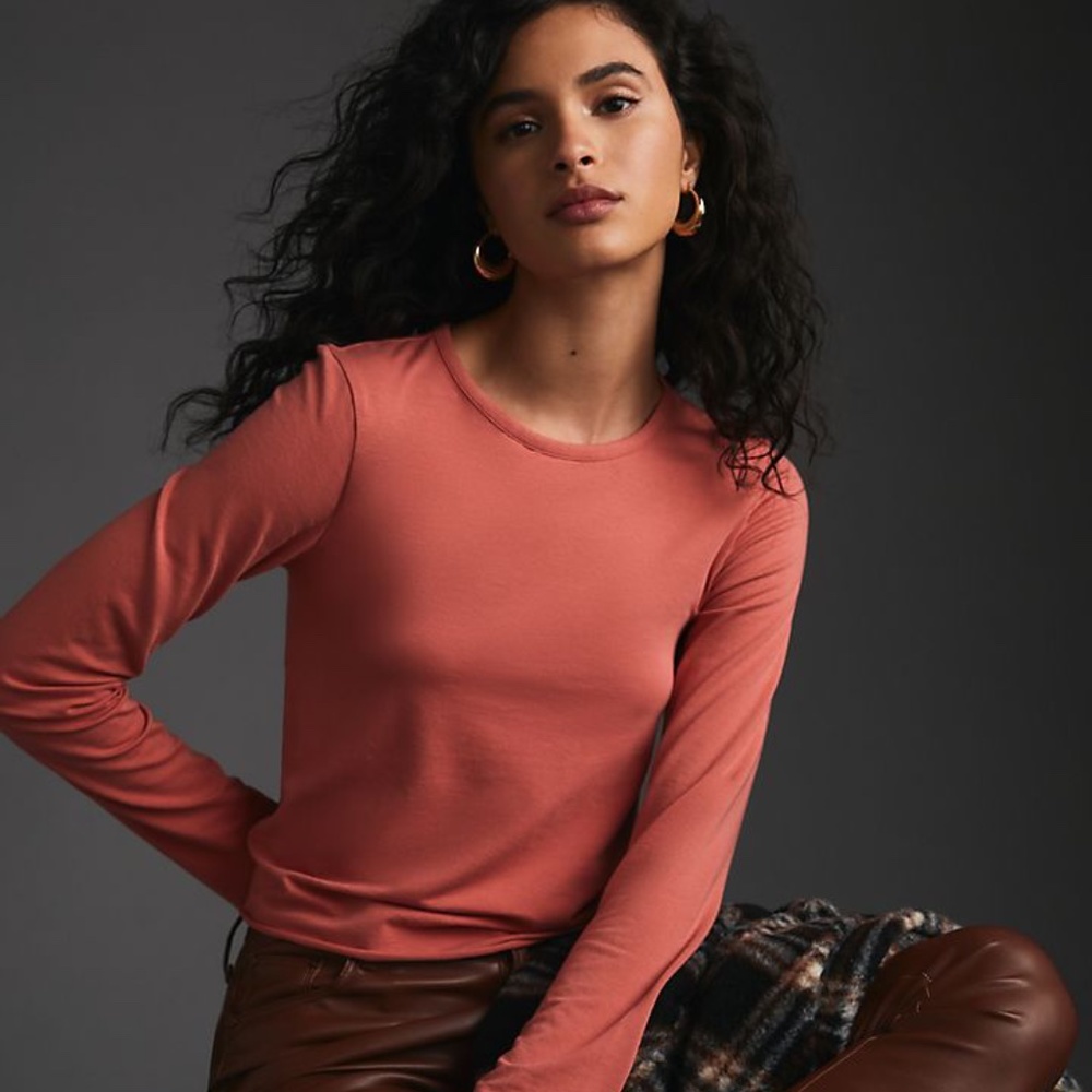 NWT Anthropologie Pink Jersey Baby Tee